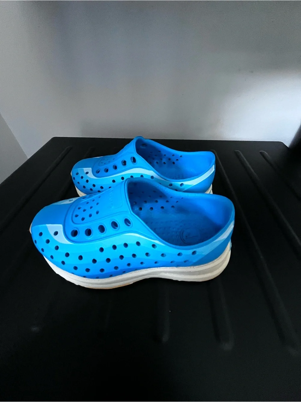 Native Kids Bright Blue Water Shoes with White Accents